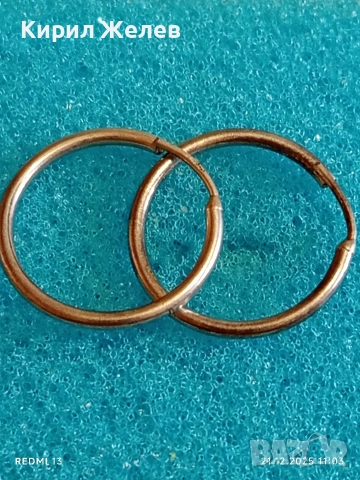 Нежни сребърни обеци тип халка много красиви елегантни 25978, снимка 5 - Обеци - 52863976