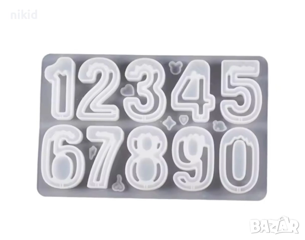 4 см дълбоки цифри числа силиконов молд форма смолашоколад гипс фондан бижу декор укрса, снимка 4 - Форми - 52999314