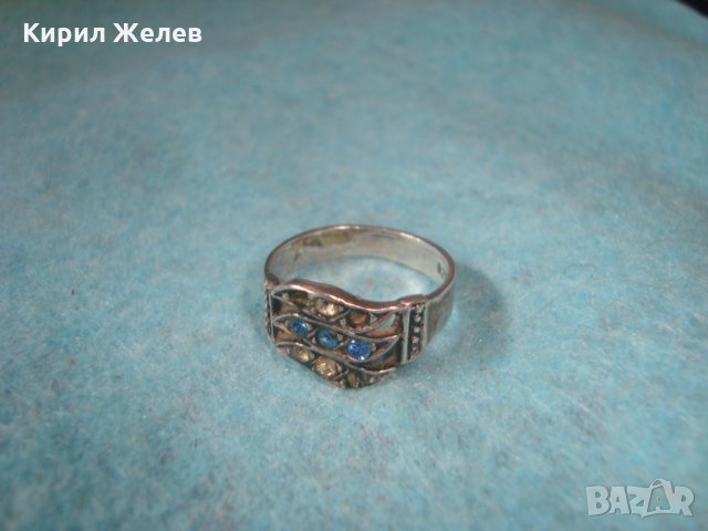 СТАР СКЪПОЦЕНЕН СРЕБЪРЕН АРТ НУВО ПРЪСТЕН СРЕБРО СРЕБРО 925 СТАРА ЮВЕЛИРНА ИЗРАБОТКА 25938, снимка 3 - Антикварни и старинни предмети - 35747349