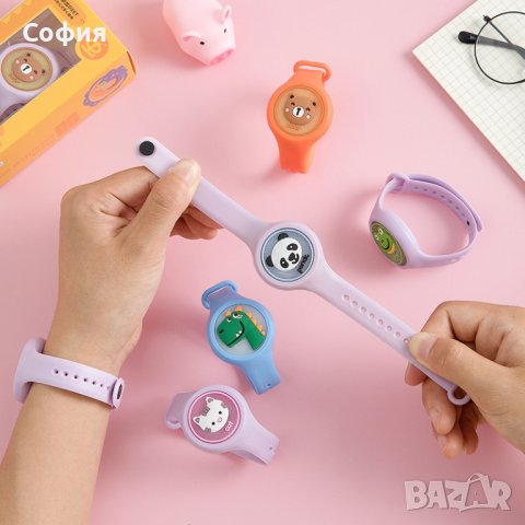 Детска светеща силиконова гривна / часовник против комари, насекоми и мушици НОВО!!!, снимка 14 - Други - 40411352