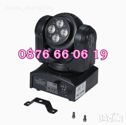 Дискотечен прожектор с 4 диода, прожектор Moving Head , снимка 7 - Декорация за дома - 52423556