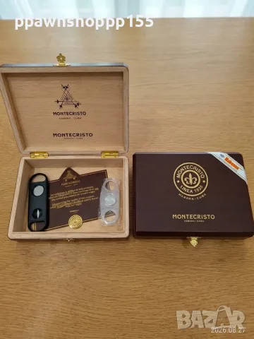 Луксозна дървена кутия / Хюмидор Montecristo Línea 1935 Habana Cuba