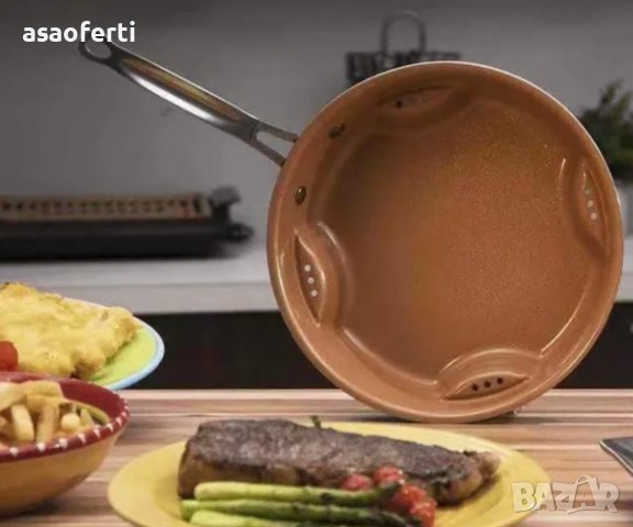Керамичният незалепващ тиган с възможност за готвене с горещ въздух Migas Ml-0016, снимка 2 - Уреди за готвене на пара - 41080728