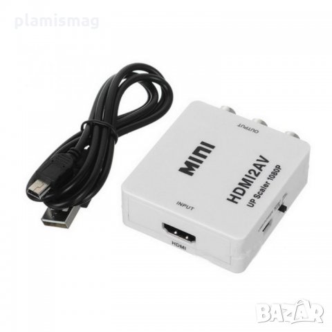 Конвертор, No brand, HDMI към AV (3RCA), Бял, снимка 3 - Кабели и адаптери - 35841131