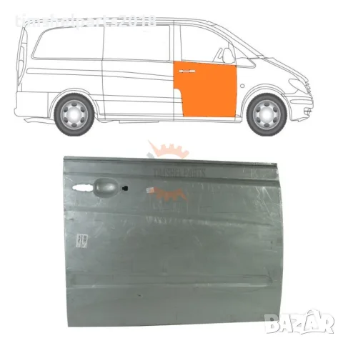 Ремонтен панел предна врата за Mercedes Vito Viano W639 2003-2015 год. - Пасажерска страна