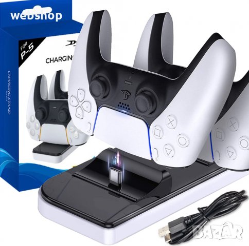 Стойка и зарядно за PS5 джойстици / Зарядна станция за Плейстейшън 5 , снимка 1