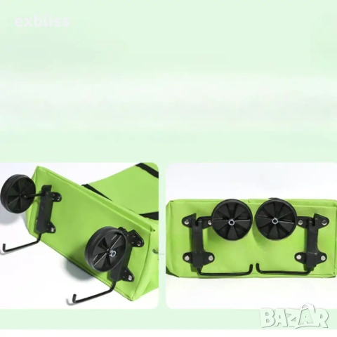 Многофункциона сгъваема пазарска чанта с колелца, снимка 3 - Други стоки за дома - 53387589