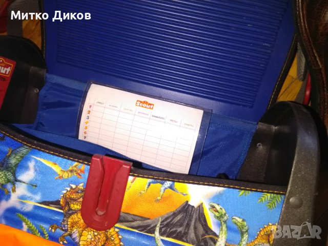 Scout derechte Dino-маркова немска ергономична ученическа раница  -светлоотразители-360х370х155мм, снимка 7 - Раници - 41605013