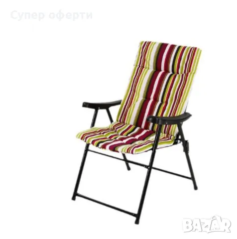 Голям сгъваем къмпинг стол с възглавница – комфорт навсякъде с теб NS3938, снимка 5 - Столове - 49909594