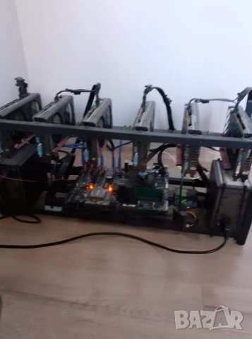 Криптокопачка риг с 6 карти 8gb, rx 570, снимка 1