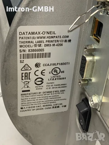 Индустриален термотрансферен принтер Datamax DMX-M-4208  USB, RS-232 , Centronics IEEE 1284, LAN , снимка 6 - Принтери, копири, скенери - 48150241