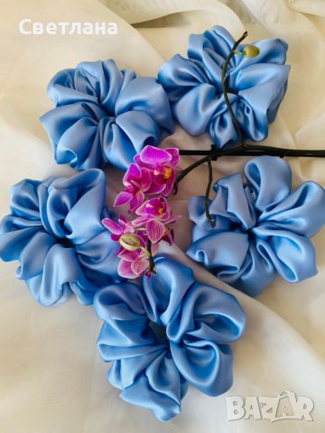 Сатенени скрънчита на едро и дребно - 45 десена, снимка 3 - Аксесоари за коса - 41501335