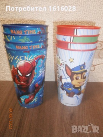 Нови детски пласмасови чаши с герои от филми на Дисни - Spiderman и PAW patrol., снимка 4 - Прибори, съдове, шишета и биберони - 41082338