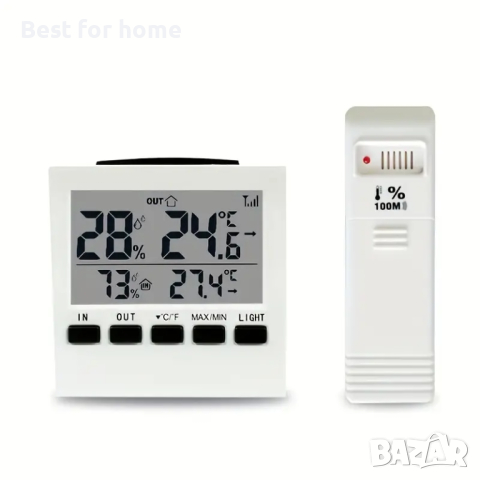 Термометър и хигрометър с външен Сензор от VISTEC  , снимка 7 - Друга електроника - 44622805