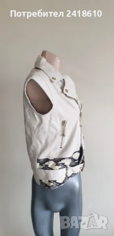 Philipp Plein Leather Womens Vest Size S / ОРИГИНАЛ! Дамски Кожен Елек!, снимка 9 - Елеци - 49796466