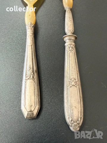 Луксозен комплект прибори за сервиране на салата. №7854, снимка 4 - Антикварни и старинни предмети - 53449916