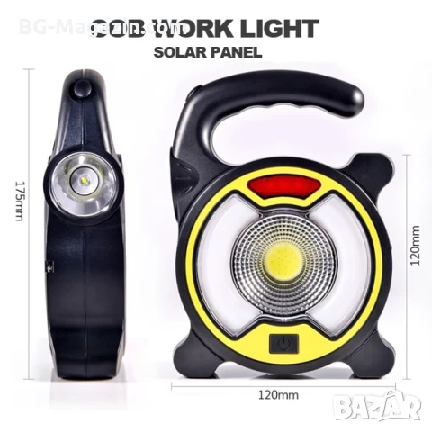 Преносима акумулаторна къмпинг соларна лампа осветление LED фенер USB зареждане за риболов палатка, снимка 2 - Къмпинг осветление - 51016970