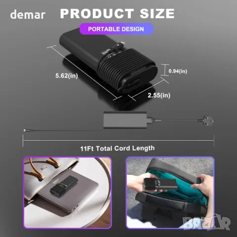 130W USB C зарядно за лаптоп за Dell XPS 15/17, Precision, Latitude, снимка 4 - Друга електроника - 48418356