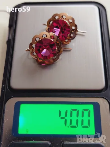 Дамски златни 14к обеци с топази, снимка 2 - Обеци - 48640491