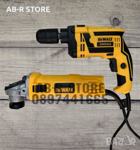 Комплект Ъглошлайф и Бормашина DeWalt / Девалт 1100W, снимка 1 - Бормашини - 41170255