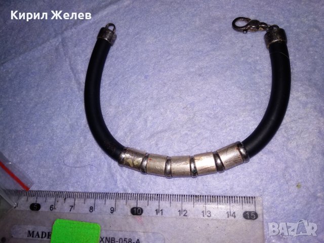 СТАРА ШИКОЗНА СИЛИКОНОВА СРЕБЪРНА АРТ ГРИВНА СРЕБРО 925 ПРОБА 25964, снимка 12 - Гривни - 41638272