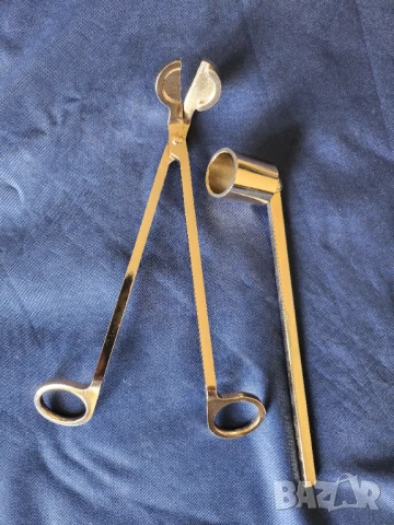 свещи - гасене и подрязване  - комплект от 2 уреда, нови , златисти