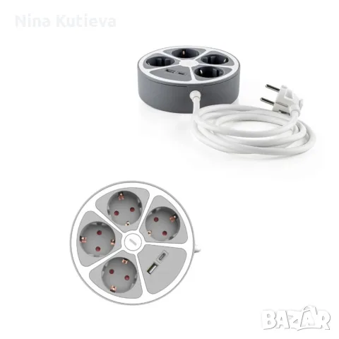 Удължител Technaxx, 4 контакта, 1x USB-A, 1x USB-C, снимка 2 - Друга електроника - 56375038