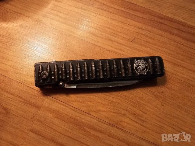 Стар Американски нож Морска пехота - добре запазен за годините си и радост за колекционери и ценител, снимка 4 - Антикварни и старинни предмети - 49030280