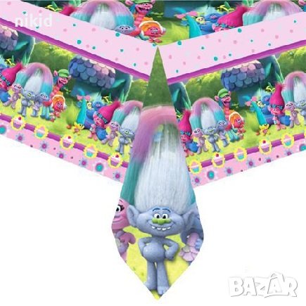 Тролчета Trolls Тролчетата найлонова покривка за парти рожден ден, снимка 2 - Покривки за маси - 18668486