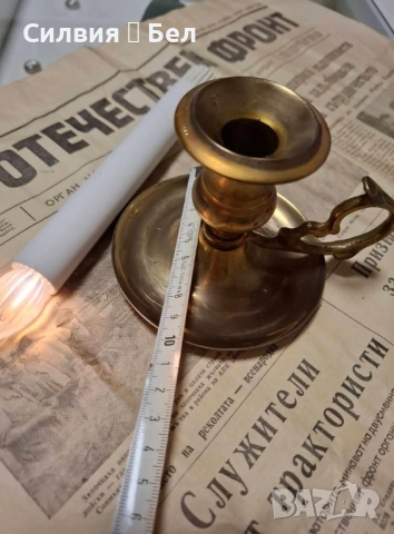 Винтидж свещник от месинг , снимка 4 - Декорация за дома - 51730552