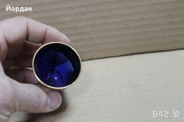 Стъклена чаша с позлата Бохемия , снимка 6 - Сервизи - 35713829