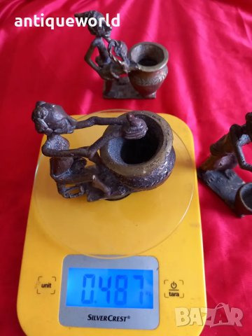 Стари Африкански Бронзови Пластики , Статуетка , Бенин, снимка 7 - Антикварни и старинни предмети - 48049387