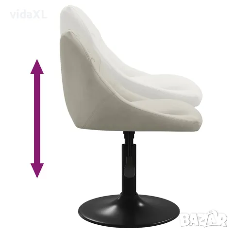 vidaXL Бар табуретка, кремава, кадифе, снимка 6 - Столове - 56147128