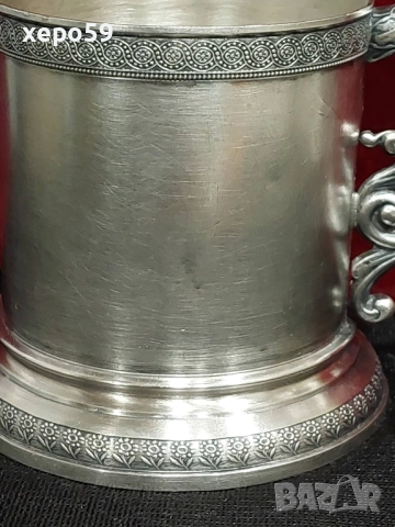 Царска Русия сребро 84 подстакан стил модерн., снимка 3 - Чаши - 52825384