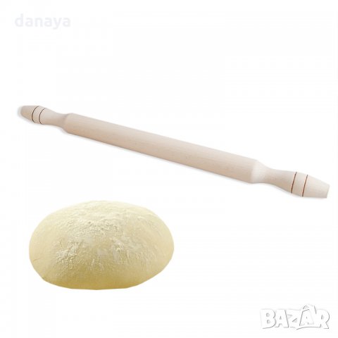 2528 Дървена точилка за разточване на тесто с дръжки, 50см