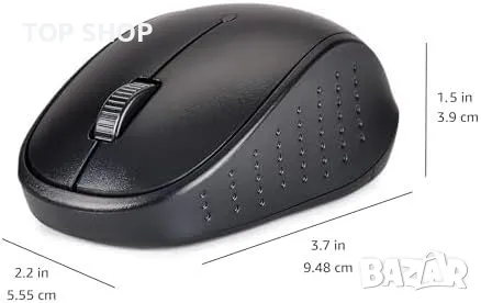 Нова Черна Безжична Клавиатура и Мишка Amazon Basics 2.4 GHz, Включени Батерии