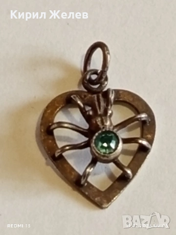 Винтидж сребърен медальон Love Bug Любовно буболече с Топаз много красив стилен дизайн 52579, снимка 8 - Колиета, медальони, синджири - 53059877