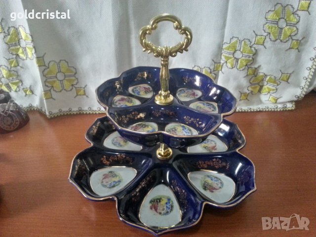 Порцелан Чехословакия поднос на две нива 