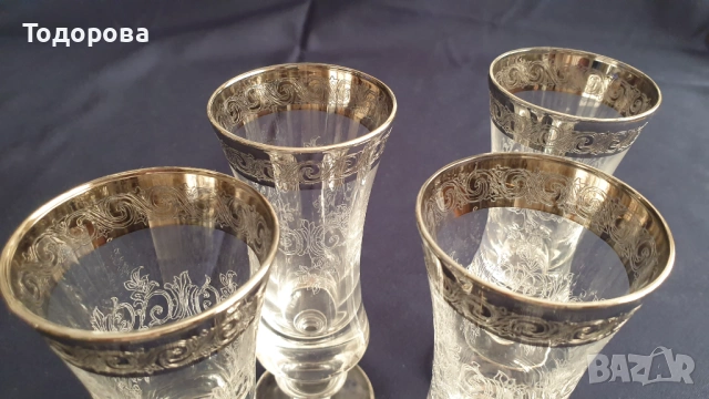 Кристални чаши за шампанско Murano Medici - 4 броя, снимка 7 - Сервизи - 53660134