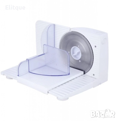 Електрическа резачка за колбаси Rosberg, 150W, Стоманено острие 15 см, Дебелина 0-15 мм, Бяла, 2 ГОД, снимка 5 - Други - 52895163