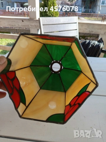полюлей и стъклен абажур тип тифани, снимка 10 - Декорация за дома - 53832822