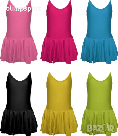 Детско танцувално (балетно) трико MAX с тънки презрамки и поличка (400426) ново 