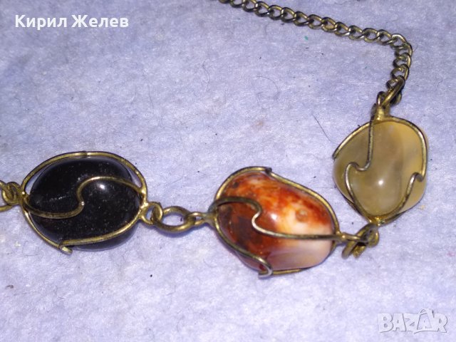 СТАРО РЕТРО АРТ КОЛИЕ РЪЧНА МАЙСТОРСКА ИЗРАБОТКА с НАТУРАЛНИ ПОЛУСКЪПОЦЕННИ КАМЪНИ 38919, снимка 9 - Колиета, медальони, синджири - 41865393