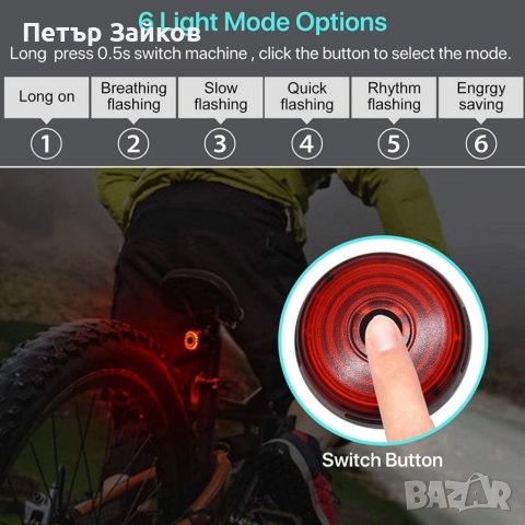 задна светлина за велосипед, интелигентна, снимка 6 - Аксесоари за велосипеди - 40394555