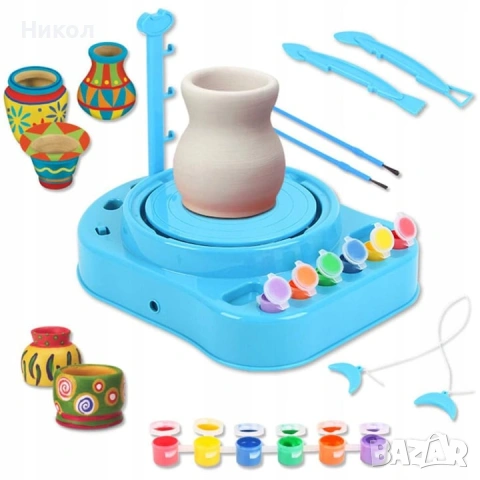 Ктеативен комплект грънчарско колело с адаптер, снимка 14 - Рисуване и оцветяване - 53398511