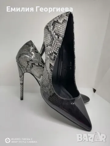 Дамски обувки на ток с змийски принт- 40- 41 номер  , снимка 2 - Дамски обувки на ток - 49199081