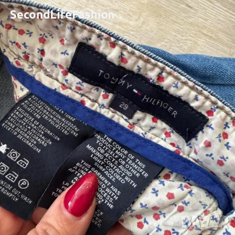 Дамски дънки Tommy Hilfiger с ниска талия размер 29, сини, снимка 3 - Дънки - 52574343