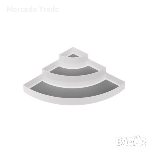 Поставка за подправки Mercado Trade, 3 нива, Пластмаса, Бял - Сив