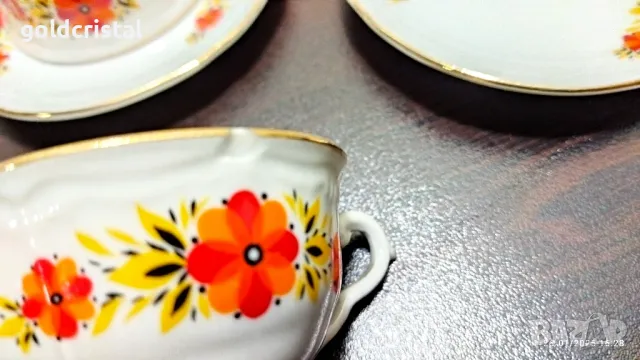 стар български порцелан чашки за кафе барок , снимка 3 - Антикварни и старинни предмети - 48841248