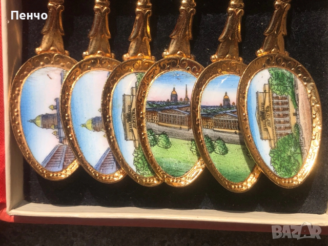 стари руски лъжички с позлата и емайл - СССР, снимка 3 - Антикварни и старинни предмети - 53473649